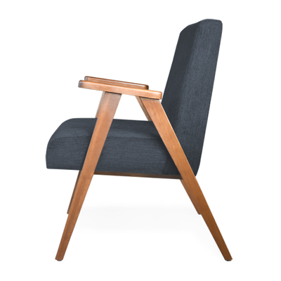 Sillón de acento individual Carlino azul marino