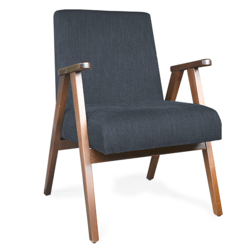 Sillón de acento individual Carlino azul marino