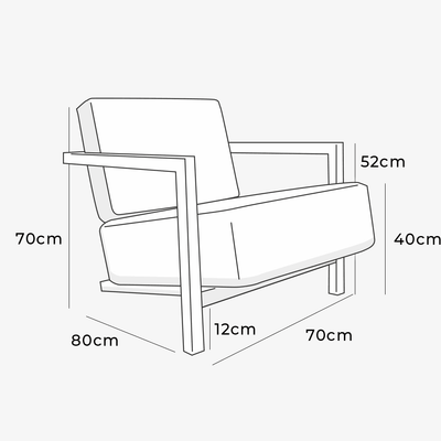 Sillón Cabo Pulmo Gris Ceniza