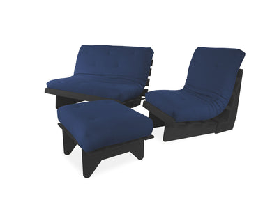 Sala Futón de 3 piezas Napoli Marino