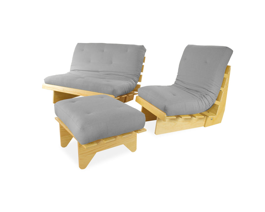 Sala Futón Napoli Gris Ceniza