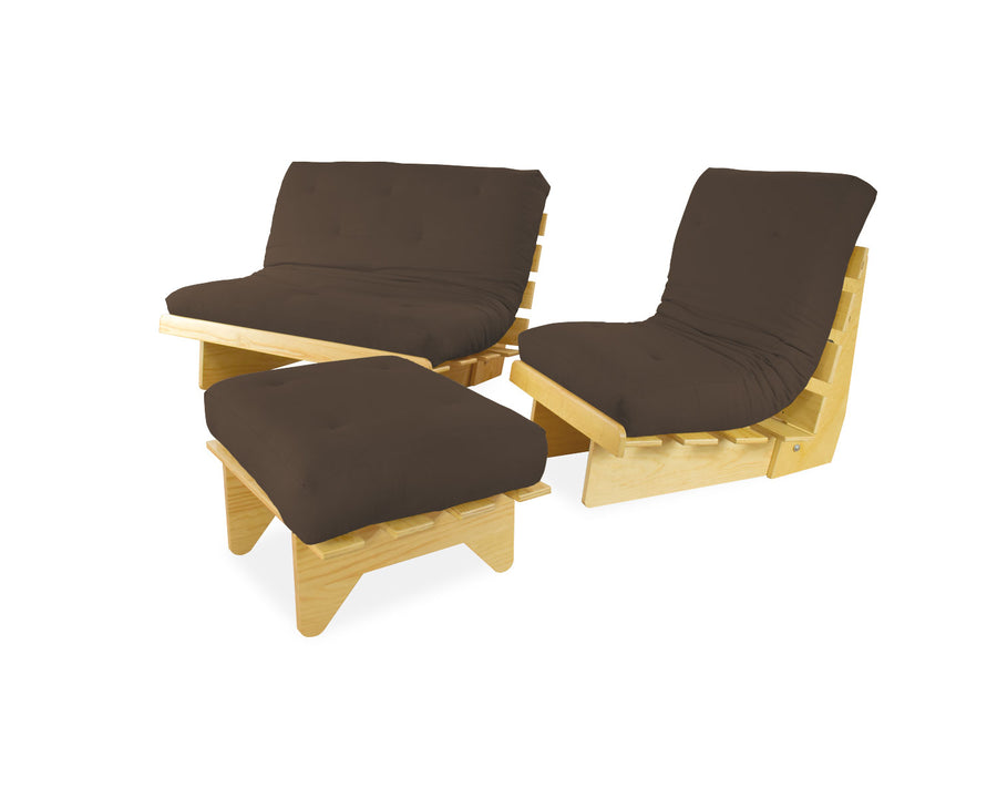 Sala Futón de 3 piezas Napoli Café