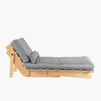 futon individual Bari 1 plaza gris ceniza camastro