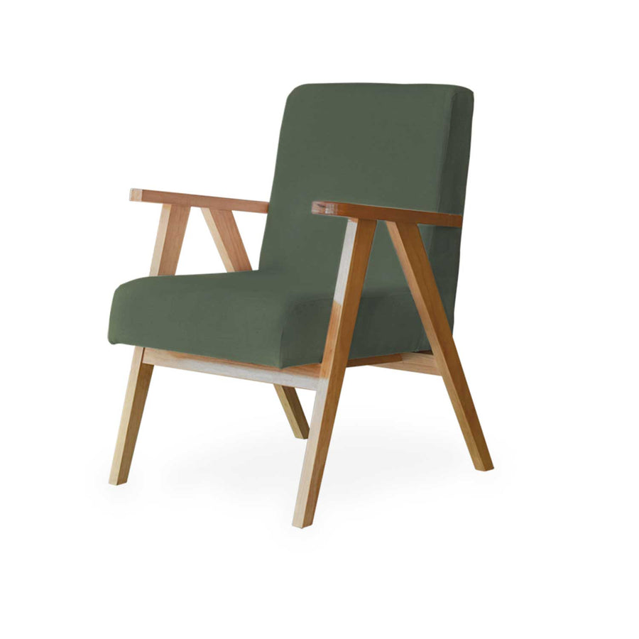 Sillón de acento individual Carlino Verde Olivo