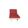 futón Chaise lounge rojo base de madera