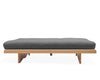 Futón Napoli, sofá cama hecho cama matrimonial con base de madera y colchón estilo japonés