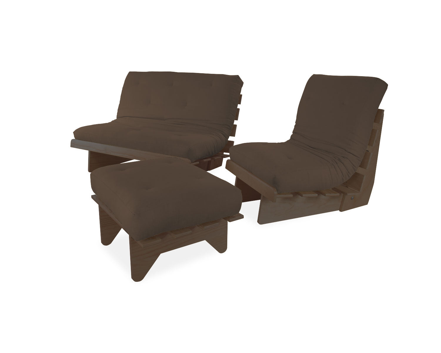 Sala Futón de 3 piezas Napoli Café