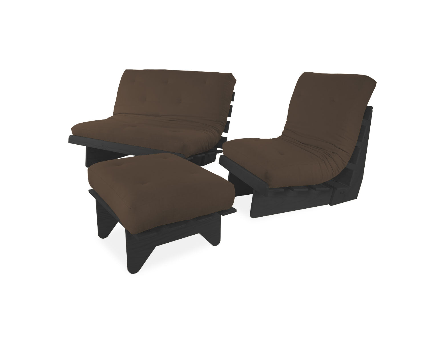 Sala Futón de 3 piezas Napoli Café