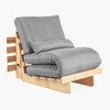 futón individual Bari gris ceniza sillón