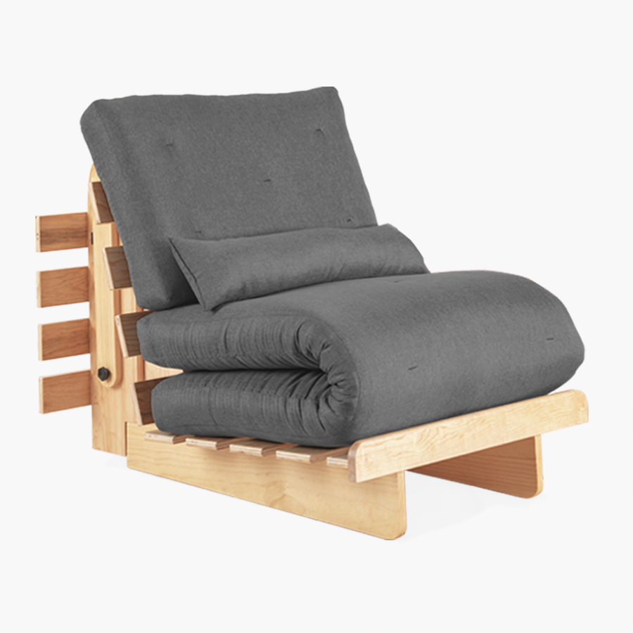 futón Bari individual gris grafito sillón